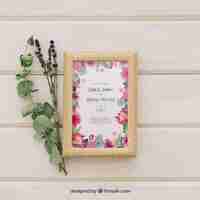 Free vector elegant floral wedding invitation watercolor