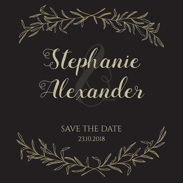 Elegant floral wedding invitation