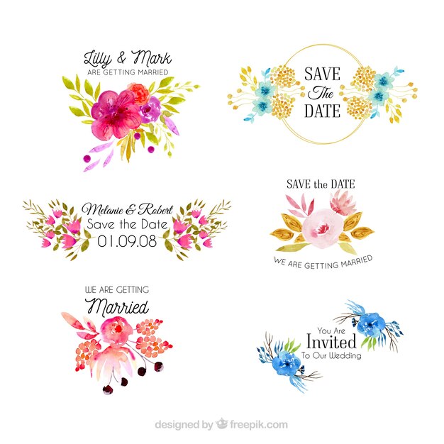 Elegant floral wedding label collection