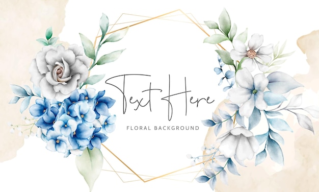 Free vector elegant flower background with beautiful floral wreath