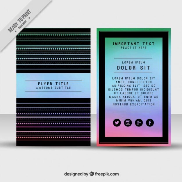 Elegant flyer with abstract stripes and lines