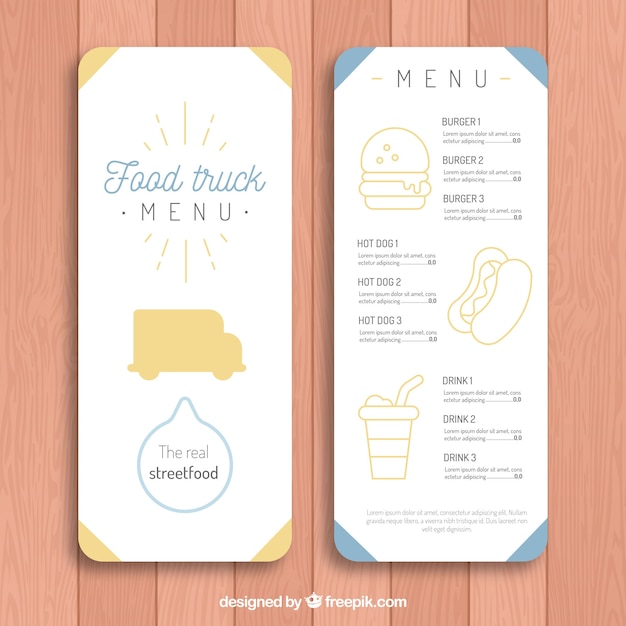 Elegant food truck menu template