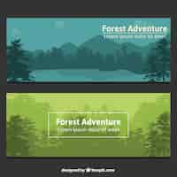 Free vector elegant forest banners