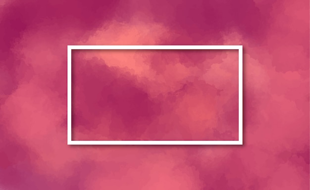 Free vector elegant frame in a maroon watercolor background