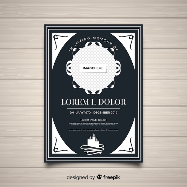 Free vector elegant funeral flyer template