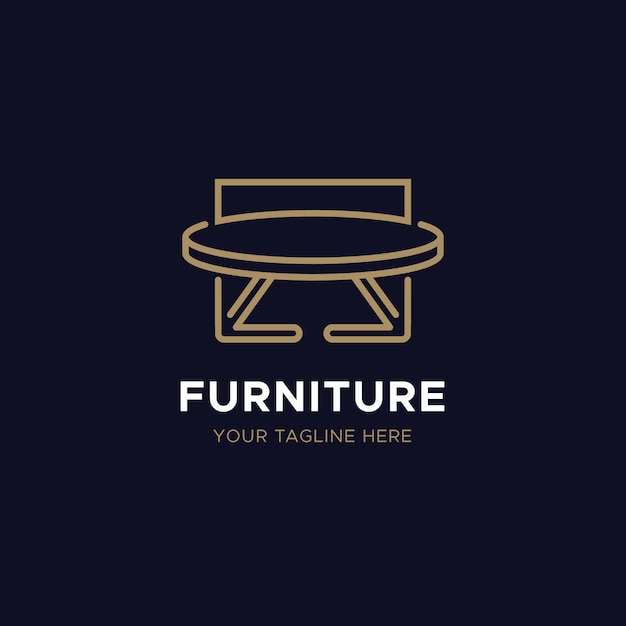 Free vector elegant furniture logo concept