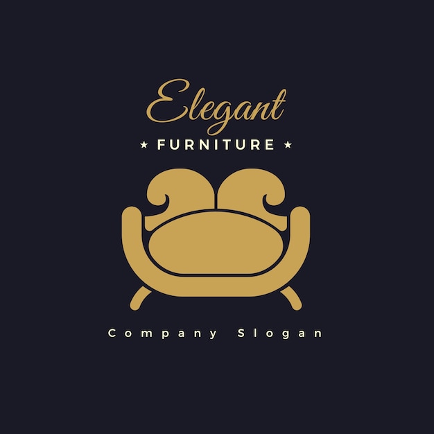 Concetto di modello di logo di mobili eleganti