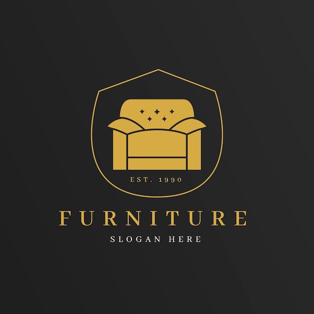 Элегантный логотип мебели с креслом
