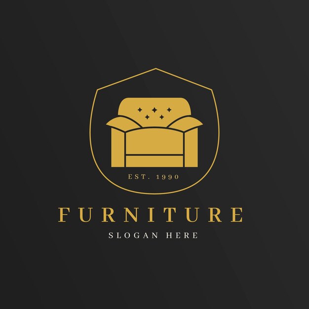 Elegant furniture logo with armchair