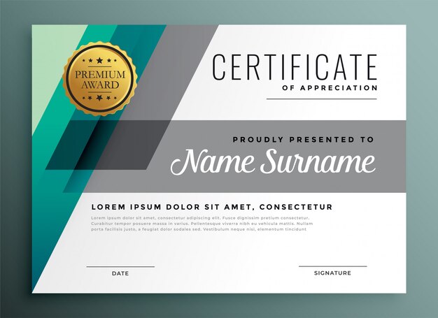 Elegant geometric certificate template 