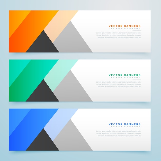 Free vector elegant geometric colorful banners