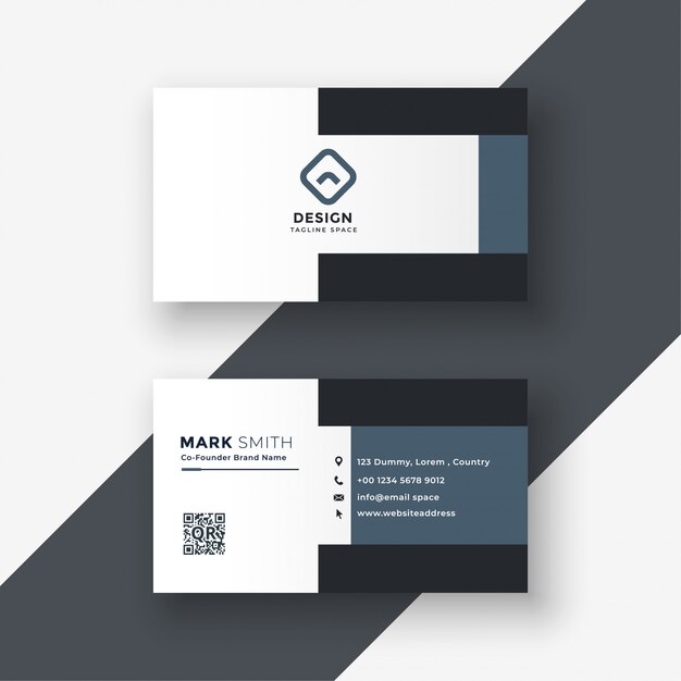 Elegant geometric gray business card  