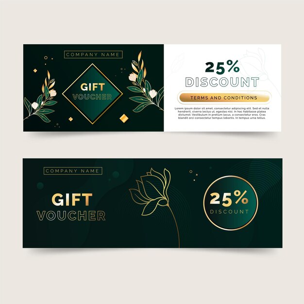 Elegant gift voucher with golden details