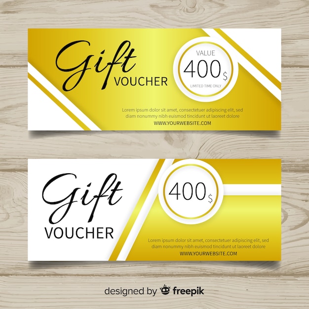 Elegant gift voucher with golden style