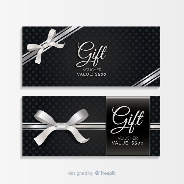 Elegant gift voucher with silver style