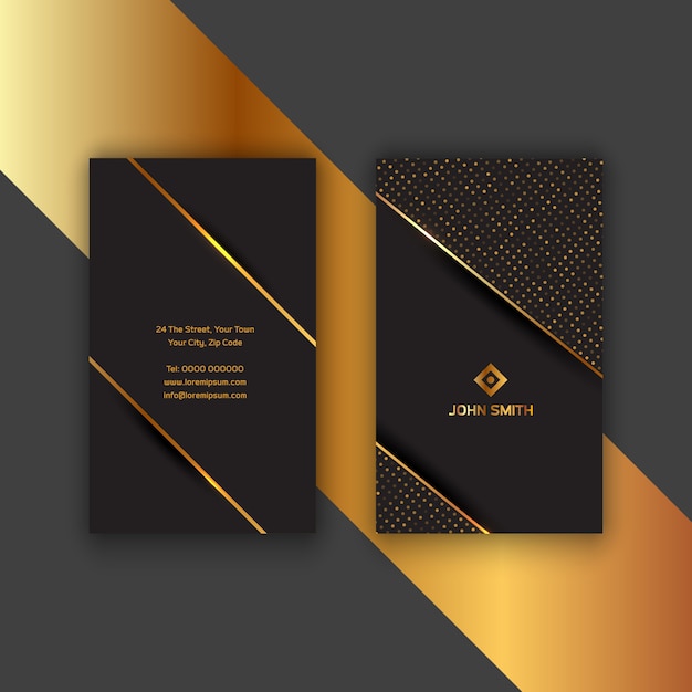 Элегантная золотая и черная визитка