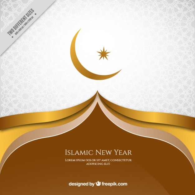 Elegant golden background of islamic new year