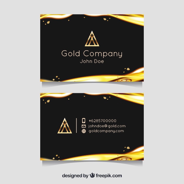 Free vector elegant golden business card