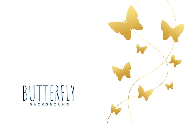 エレガントな金色の蝶の挨拶背景デザイン