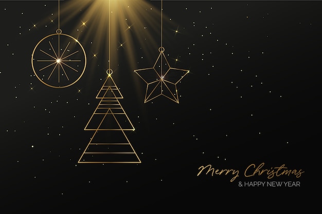 Free vector elegant golden christmas background