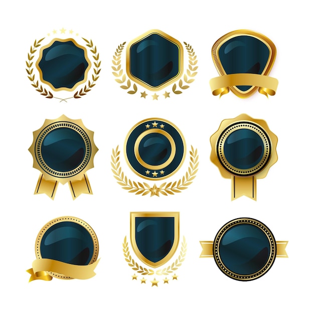 Elegant and golden design elements set