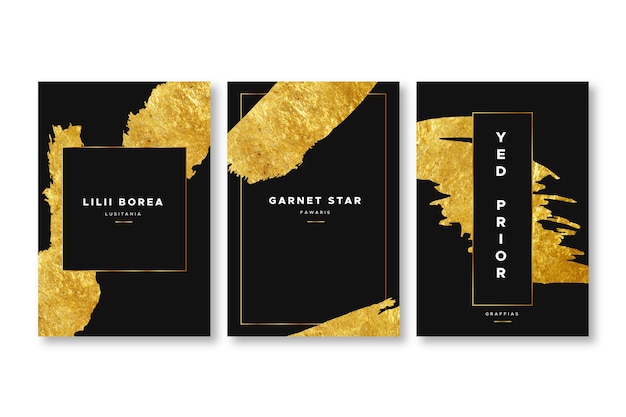 Free vector elegant golden foil covers template