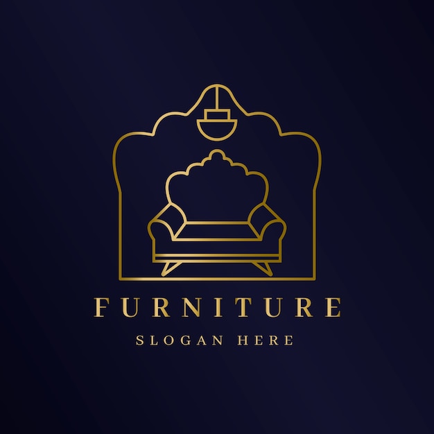 Элегантный золотой мебельный логотип