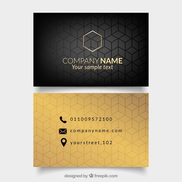 Free vector elegant golden geometric card