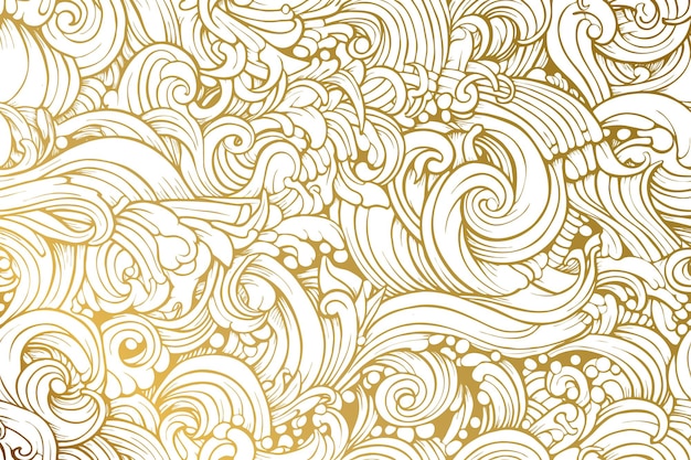 Free vector elegant golden irregular organic seamless pattern