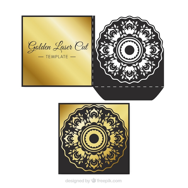 Free vector elegant golden laser cut template