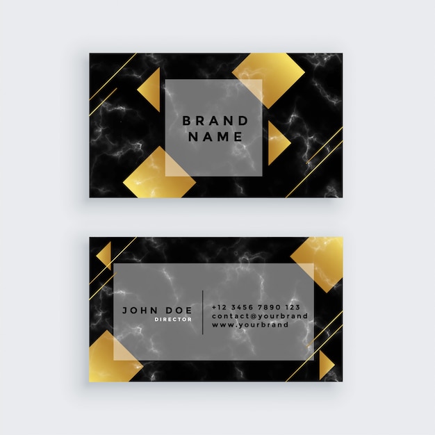 Elegant golden luxury marble business card design