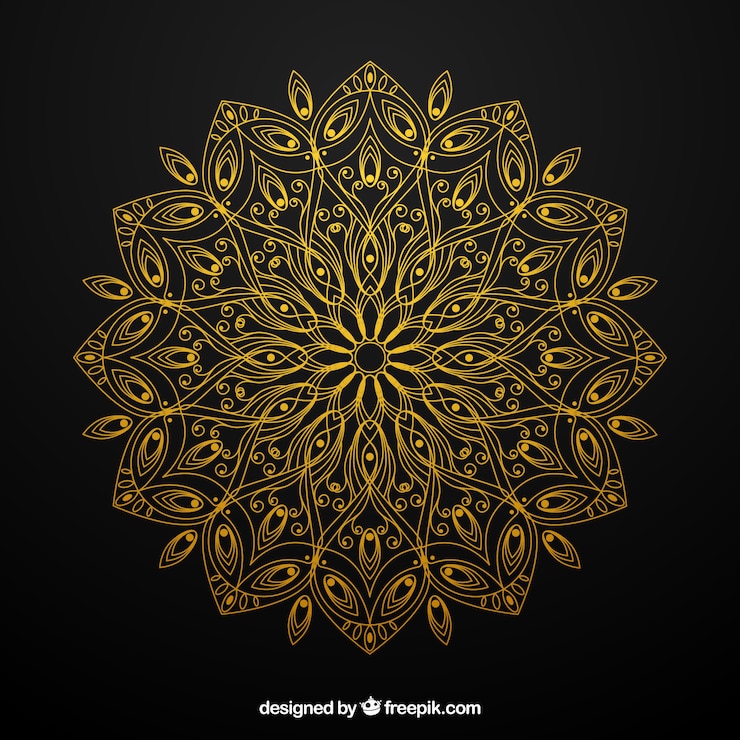 Free Vector elegant golden mandala background