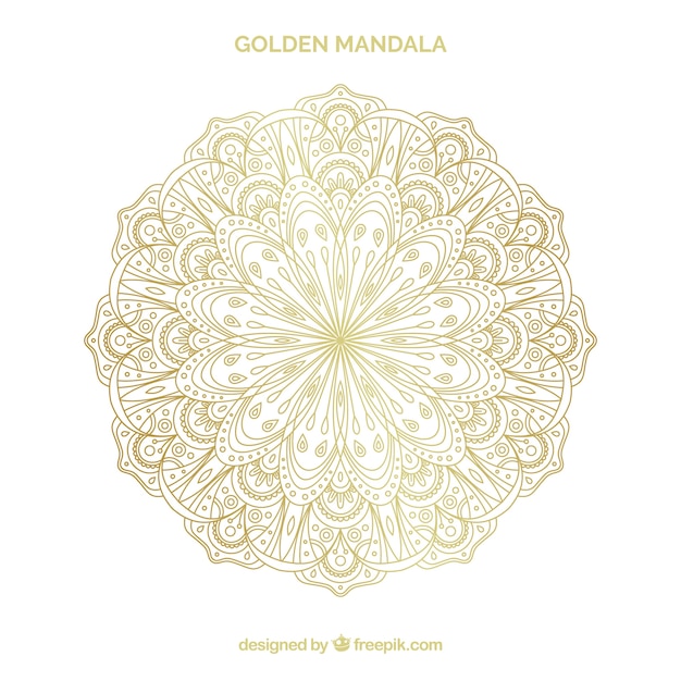 Free vector elegant golden mandala background