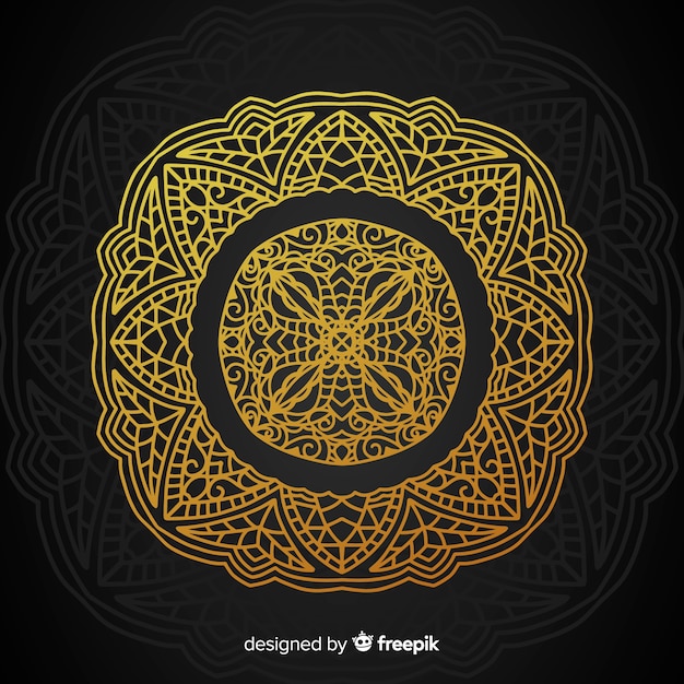 Free vector elegant golden mandala concept background