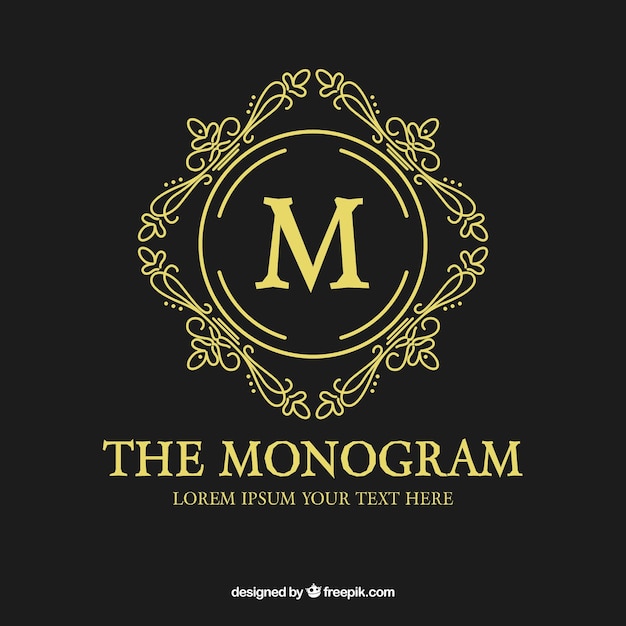 Free vector elegant golden monogram