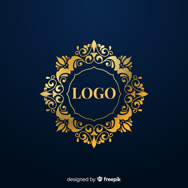 Elegant golden ornamental logo