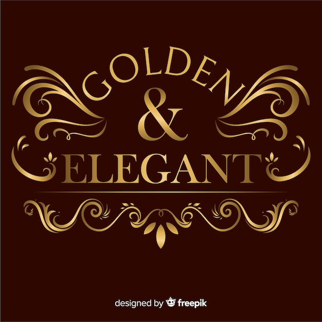 Elegant golden ornamental logo