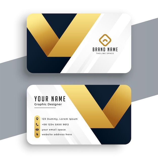 Free vector elegant golden premium business card design