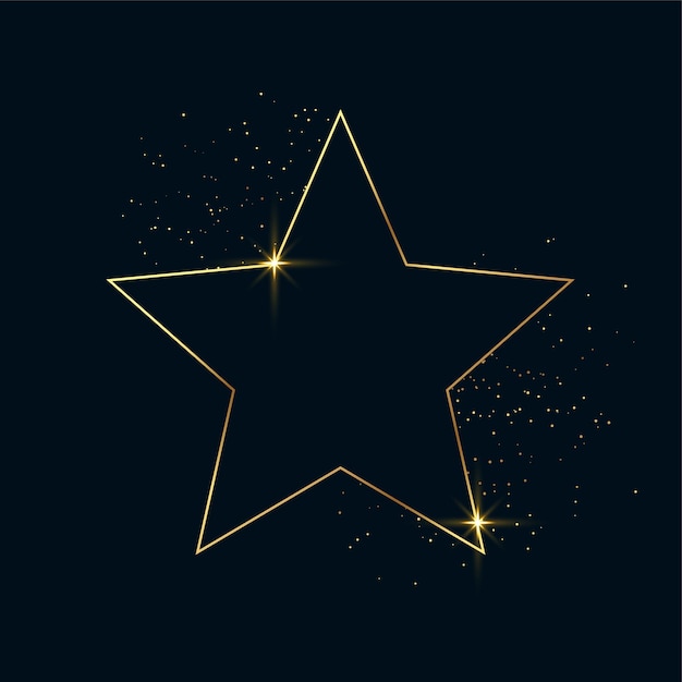 Free vector elegant golden and shiny star frame design vector