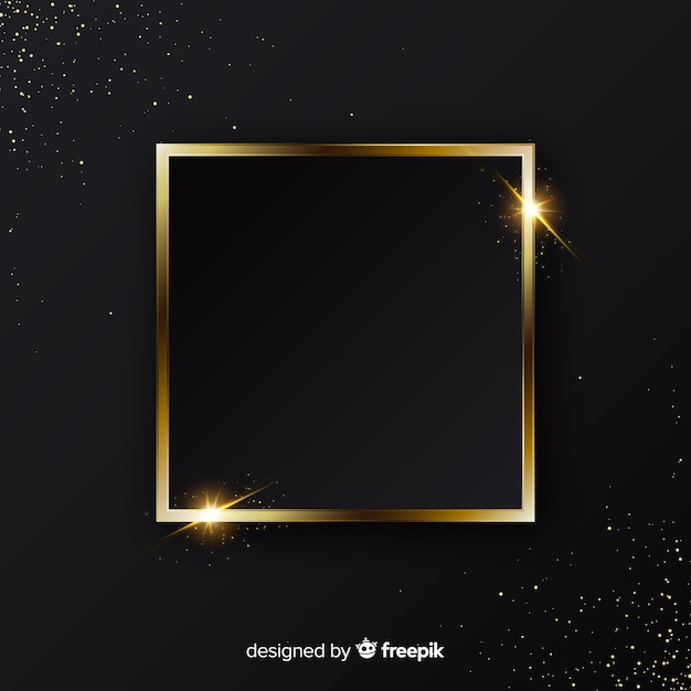 Elegant golden sparkling frame background