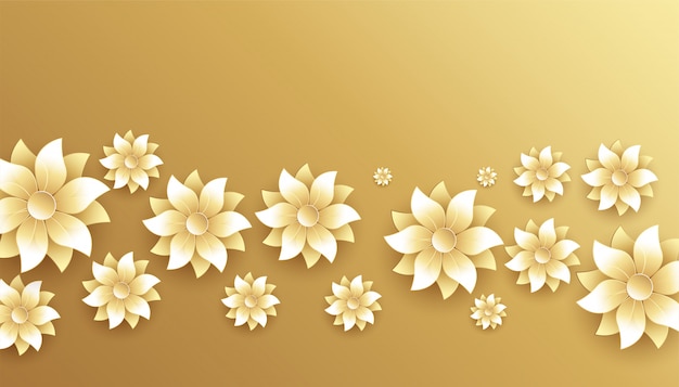 우아한 황금과 흰색 꽃 장식 배경