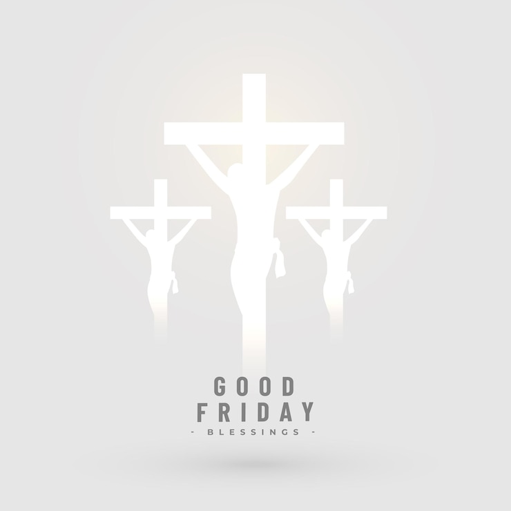 Free Vector elegant good friday or easter day blessing card with crucifix design