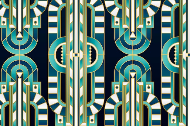 Elegant gradient art deco pattern