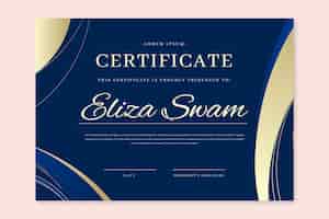 Free vector elegant gradient style certificate