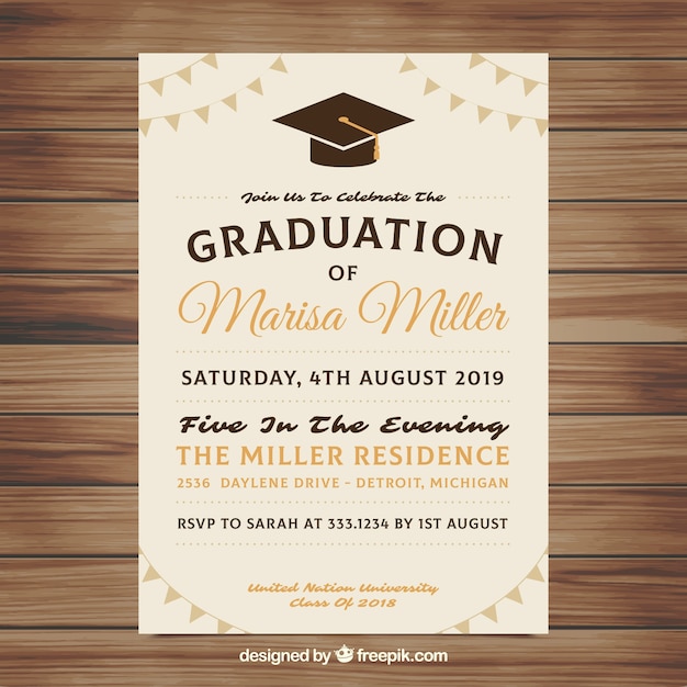 Elegant graduation invitation template