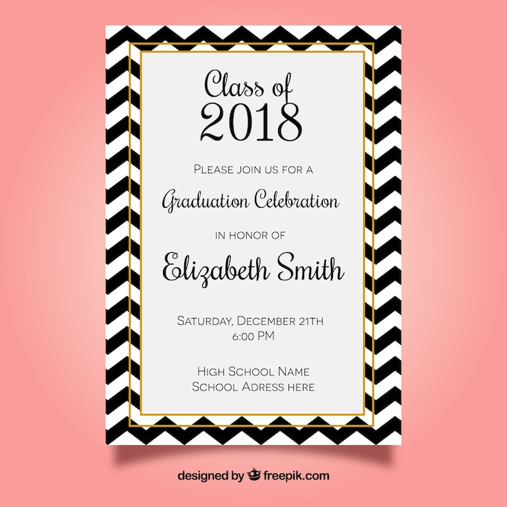 Free Vector elegant graduation party invitation template with flat design