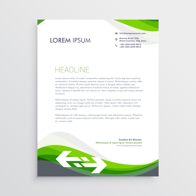 Free vector elegant green and gray letterhead design template