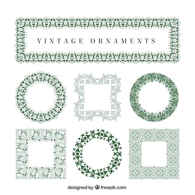 Elegant green ornamental brushes