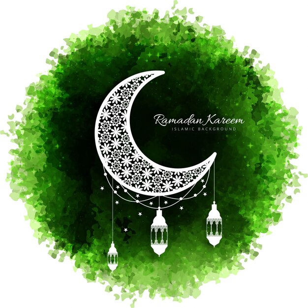 Elegant green ramadan kareem illustration