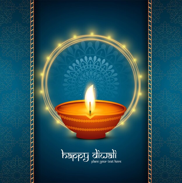 Elegant greeting card of diwali festival background